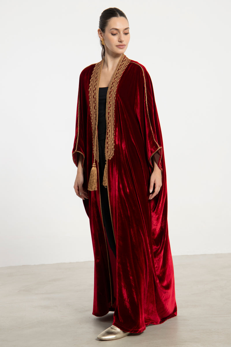Classic Velvet Red Abaya