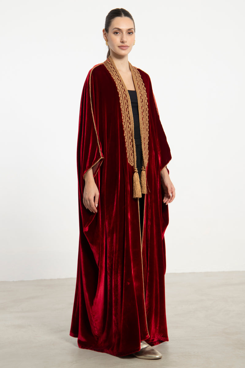 Classic Velvet Red Abaya