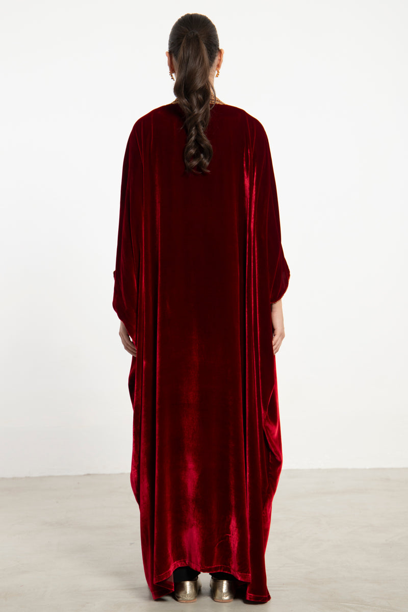 Classic Velvet Red Abaya
