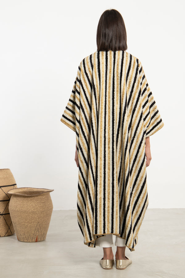 Aida Wool Black and Gold Abaya