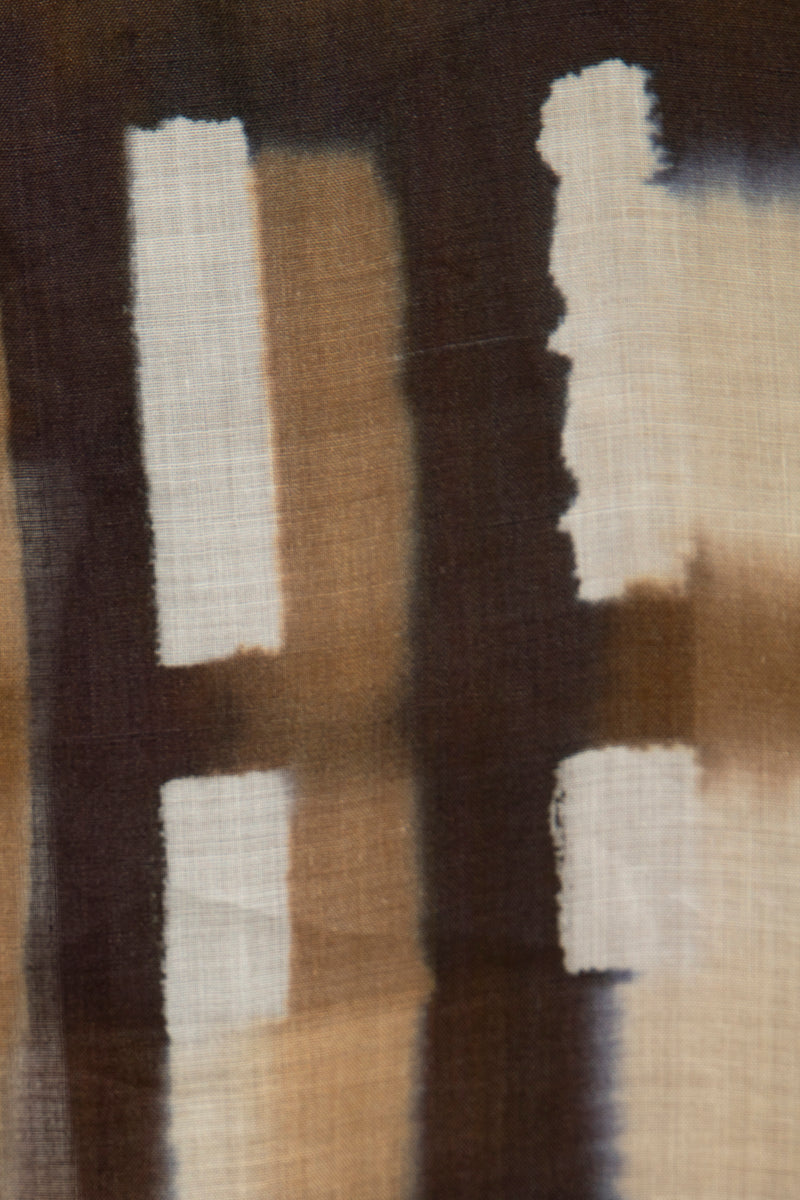 Helen Linen Brown Geometric Dress