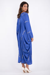 Cartage Silk Royal Blue Gold Tareq Dress