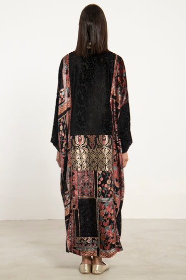 Khalida Velvet Devoré Patchwork Dress