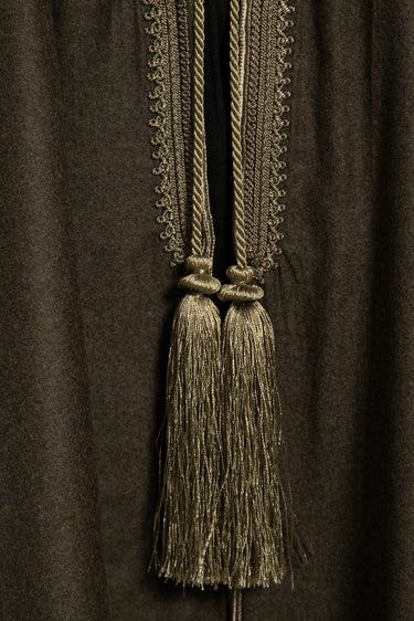 Wool & Cashmere Olive Green Poncho