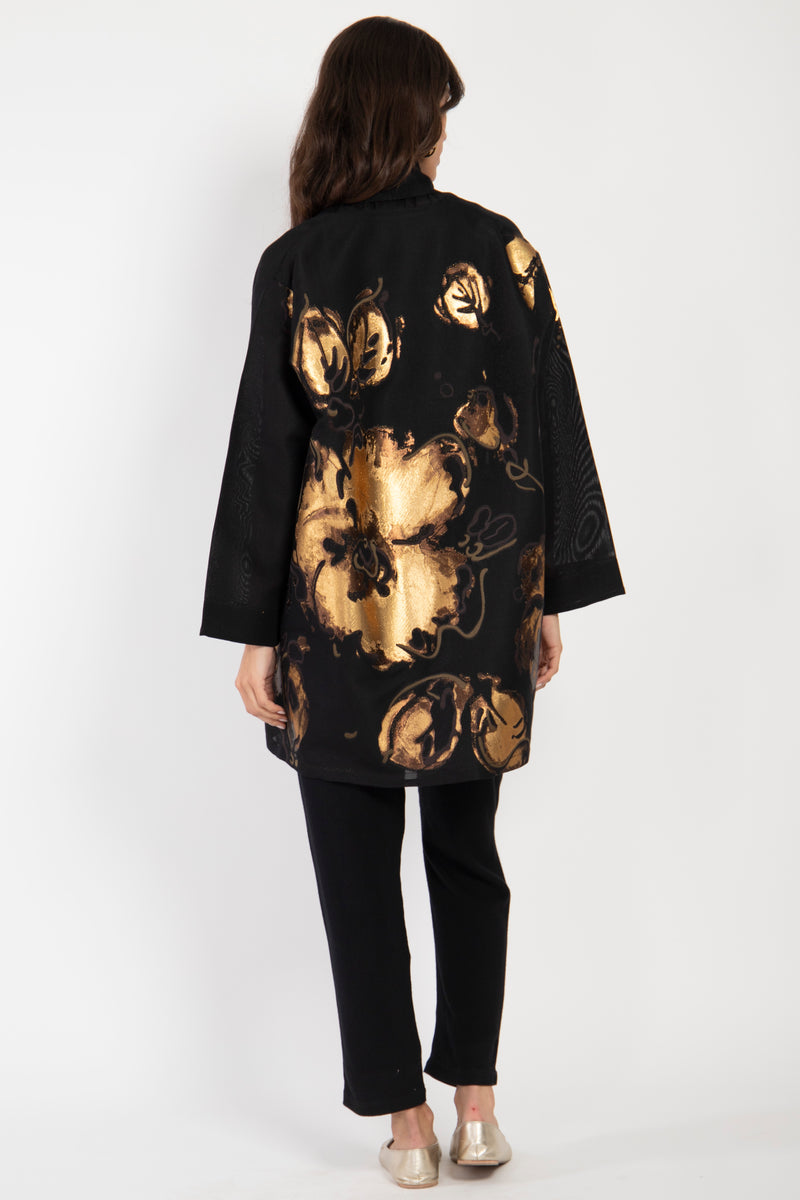 Fay Silk Gold Foil Black Jacket