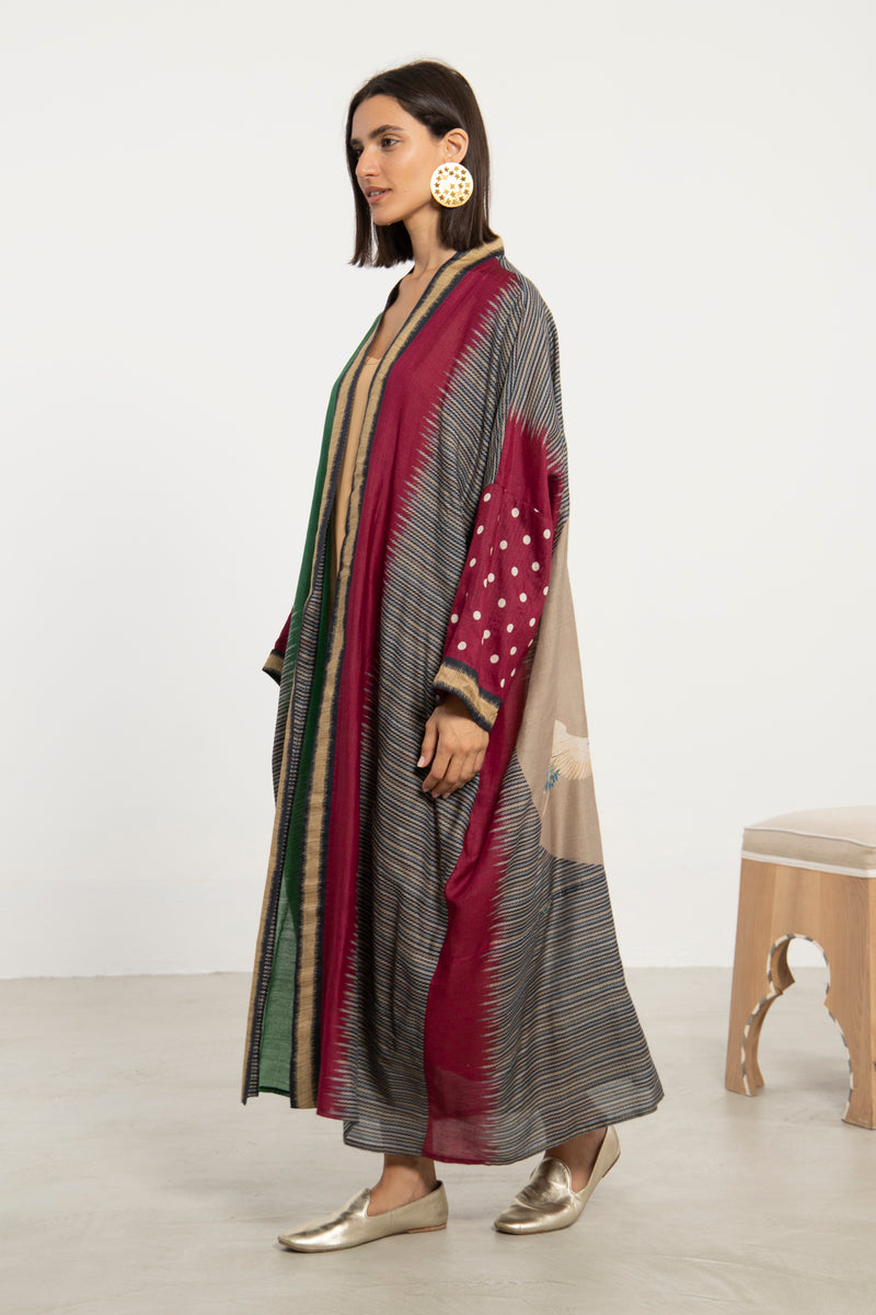 Sherif Multicolor Crane Abaya