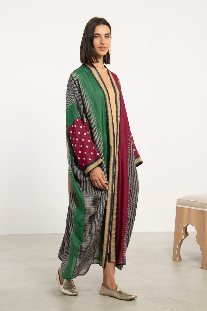Sherif Multicolor Crane Abaya