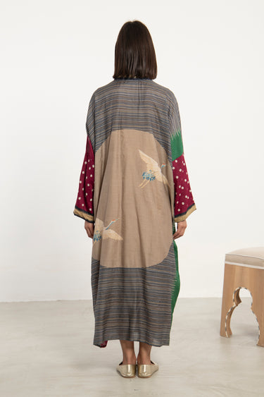 Sherif Multicolor Crane Abaya