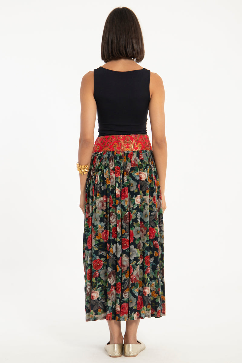 Bissane Skirt Silk Floral Skirt