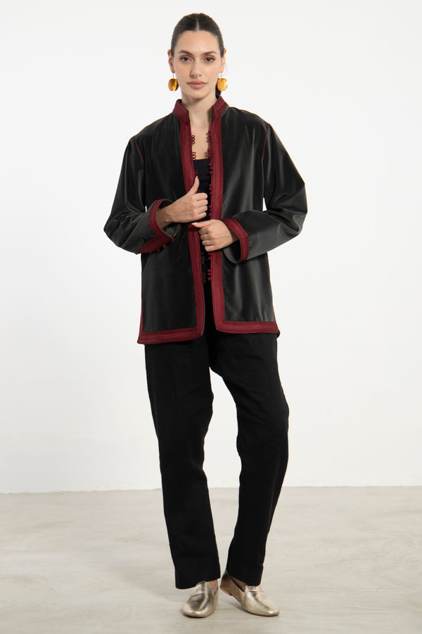 Hamed Velvet Black Jacket