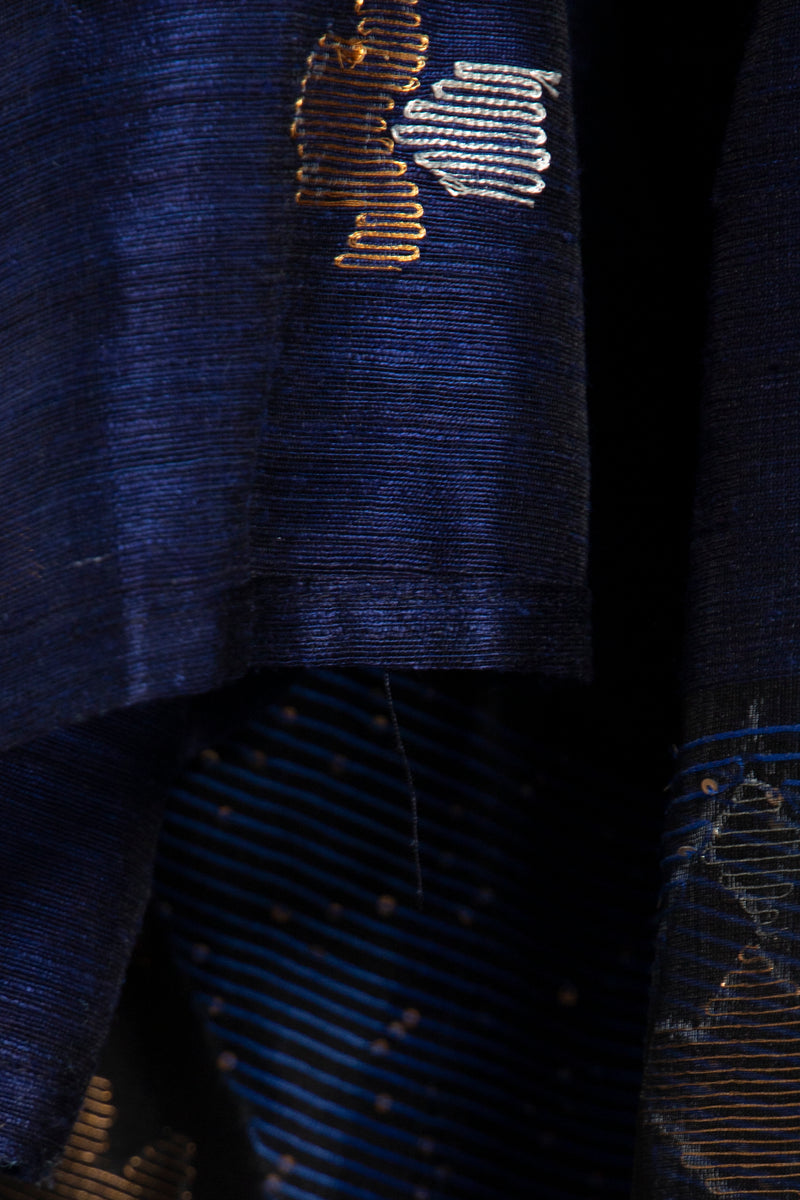 One-of-A-Kind Madhuri Silk Navy Dress