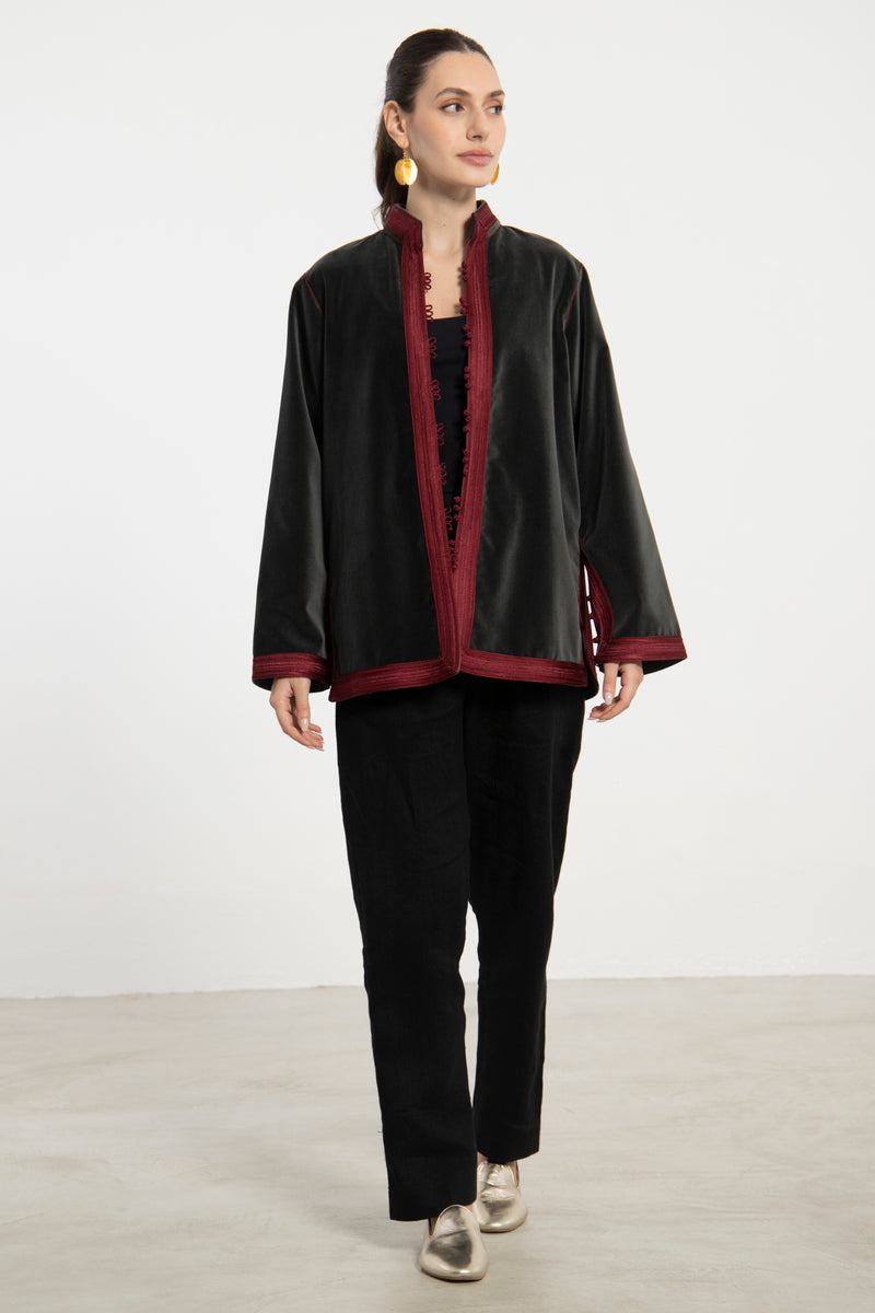 Hamed Velvet Black Jacket