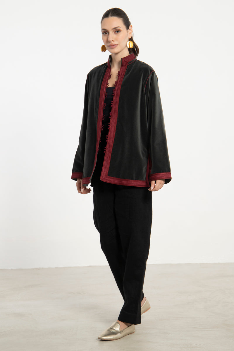 Hamed Velvet Black Jacket