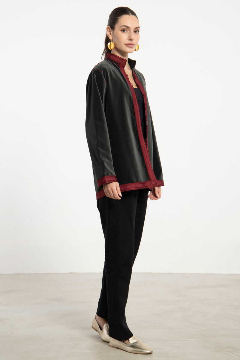 Hamed Velvet Black Jacket