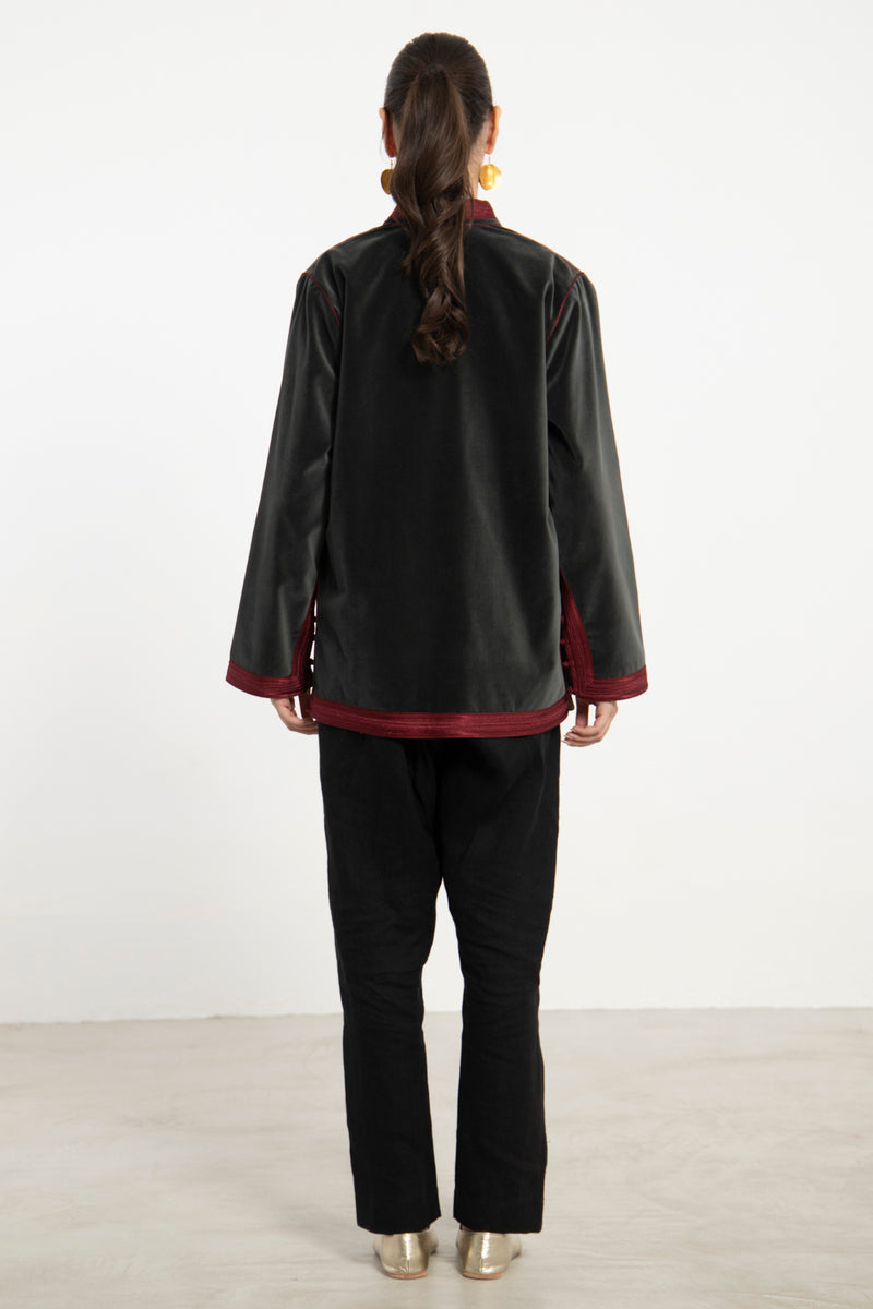 Hamed Velvet Black Jacket
