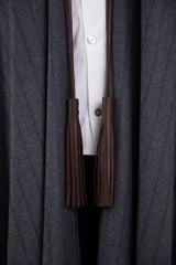 Loro Piana Wool & Cashmere Grey Stripes Abaya