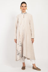 Dima Velvet Palms White Coat