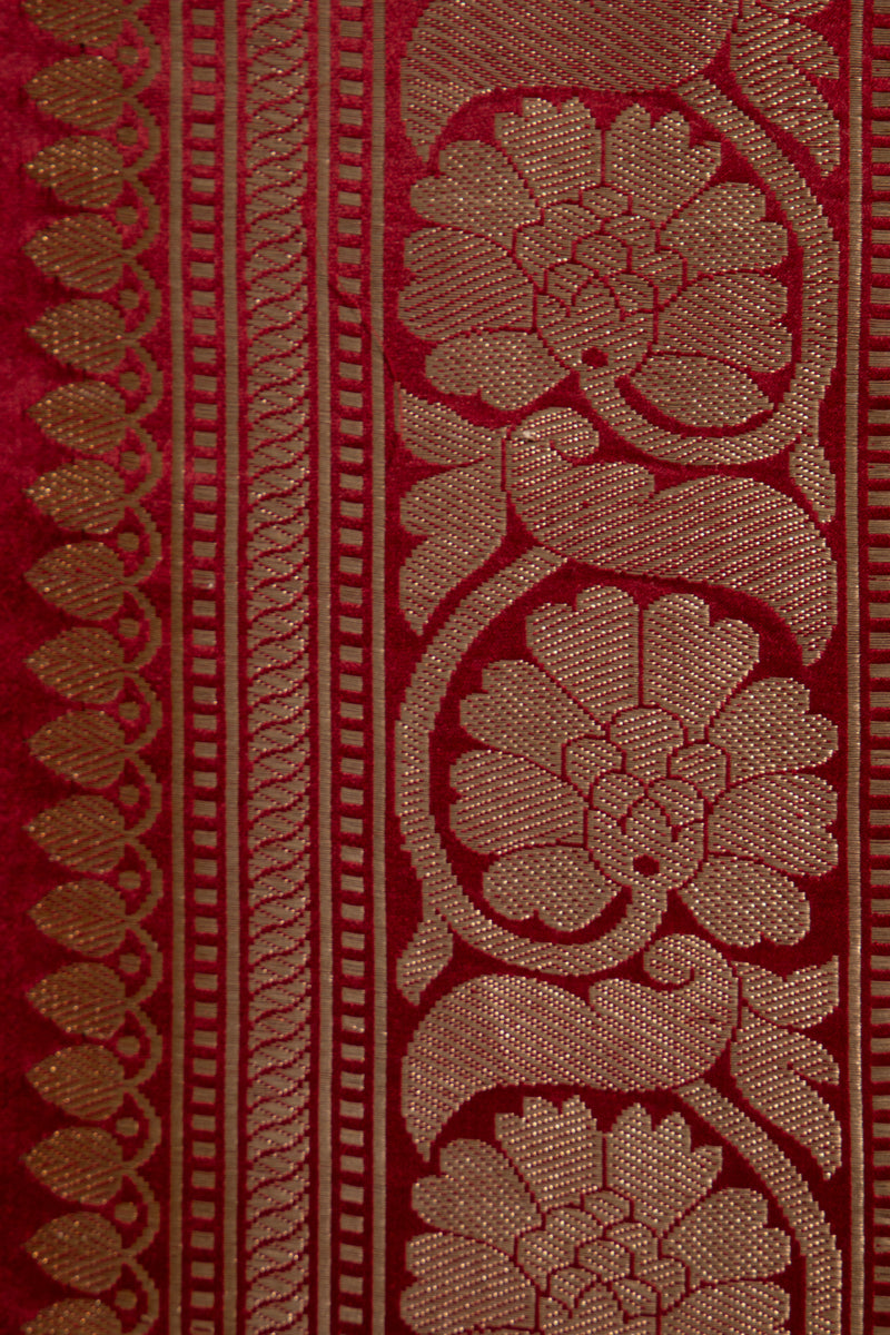 One-Of-a-Kind Soula Silk Burgundy & Gold Dress