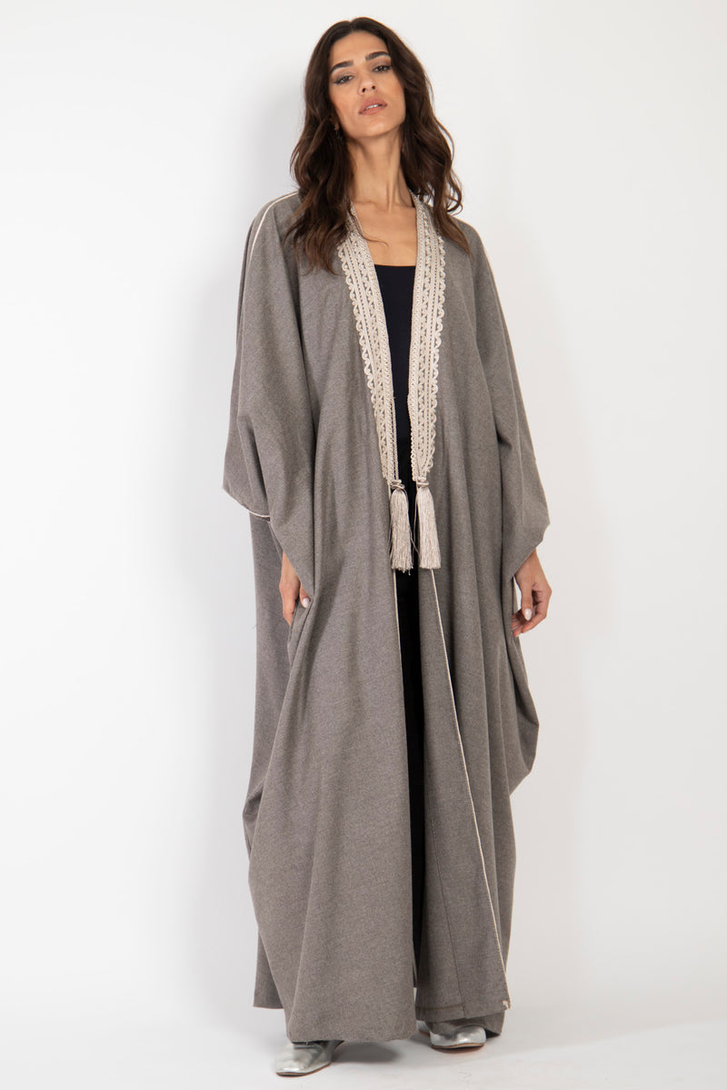 Wool & Cashmere Greige Abaya