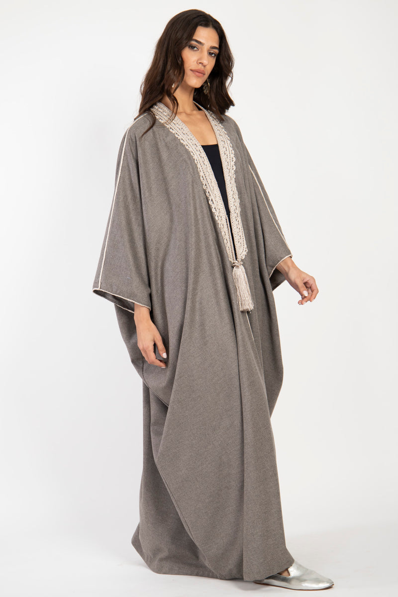 Wool & Cashmere Greige Abaya