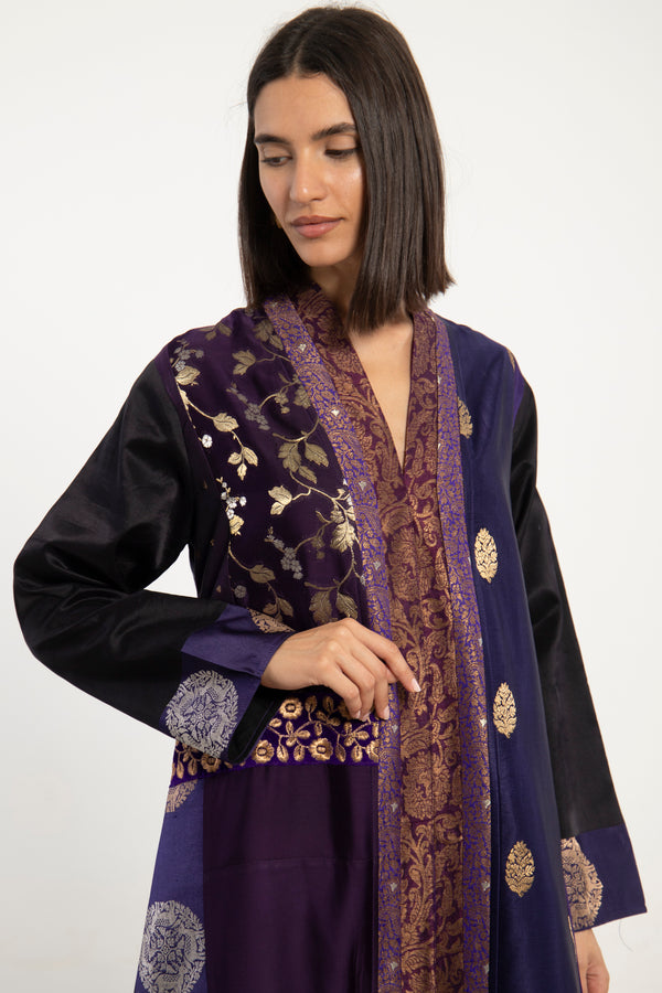 Fayrouz Silk Brocade & Patchwork Dress