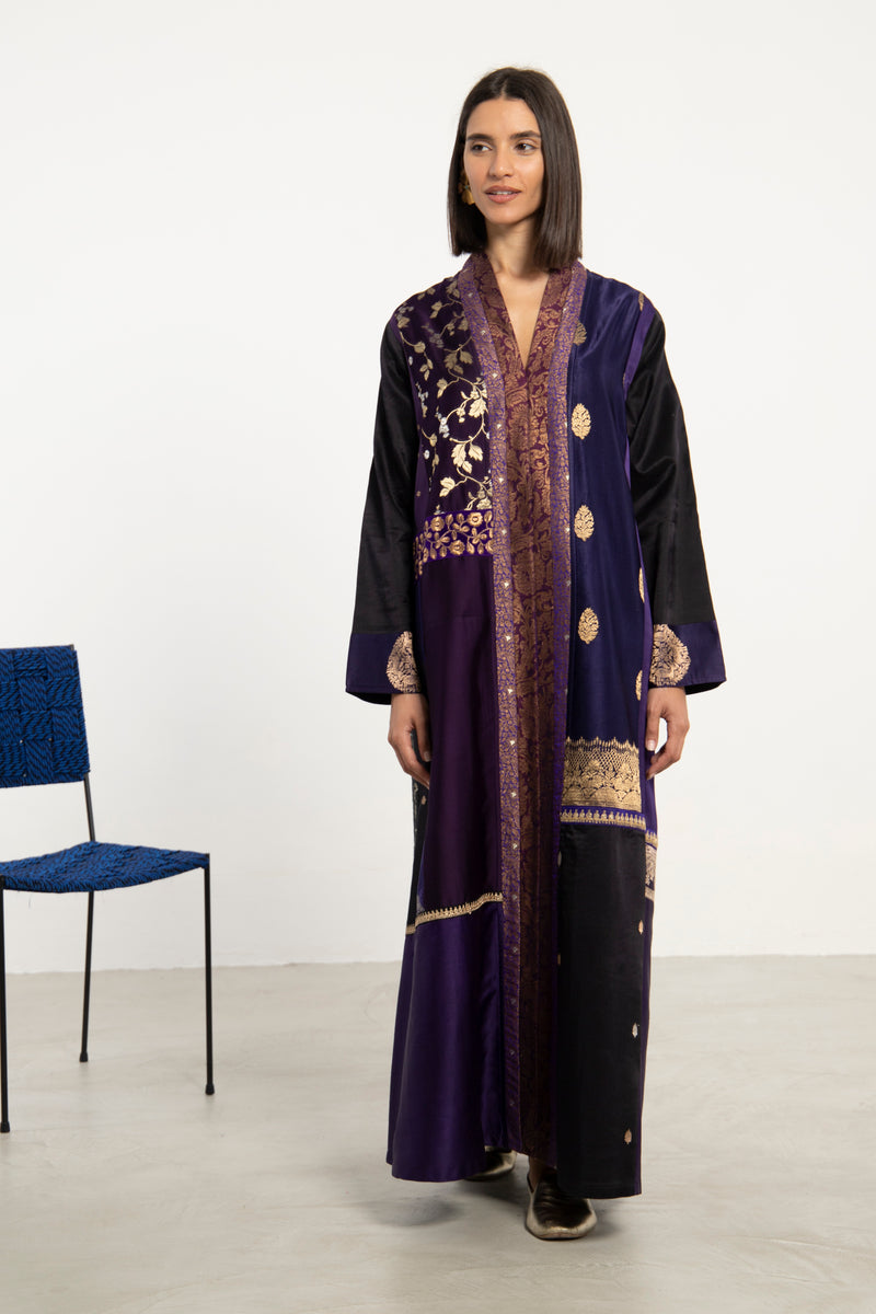 Fayrouz Silk Brocade & Patchwork Dress