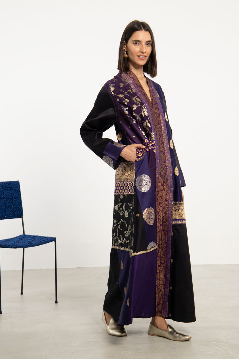 Fayrouz Silk Brocade & Patchwork Dress