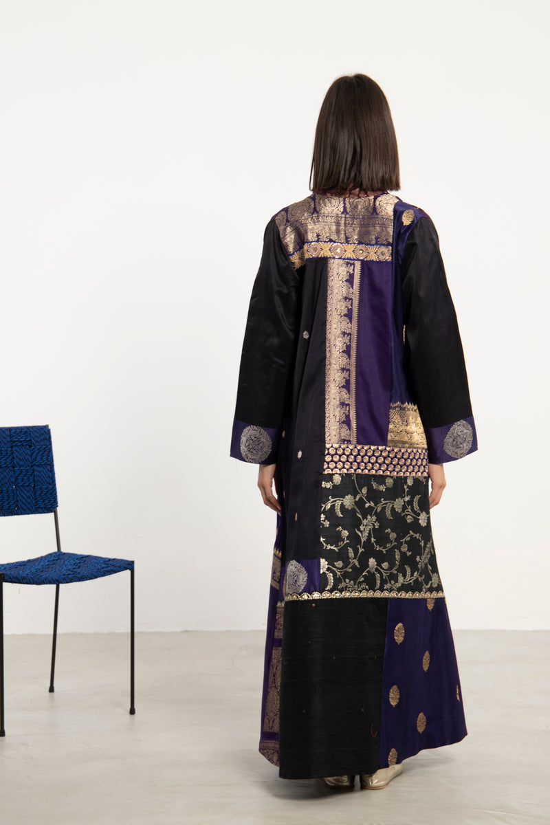 Fayrouz Silk Brocade & Patchwork Dress