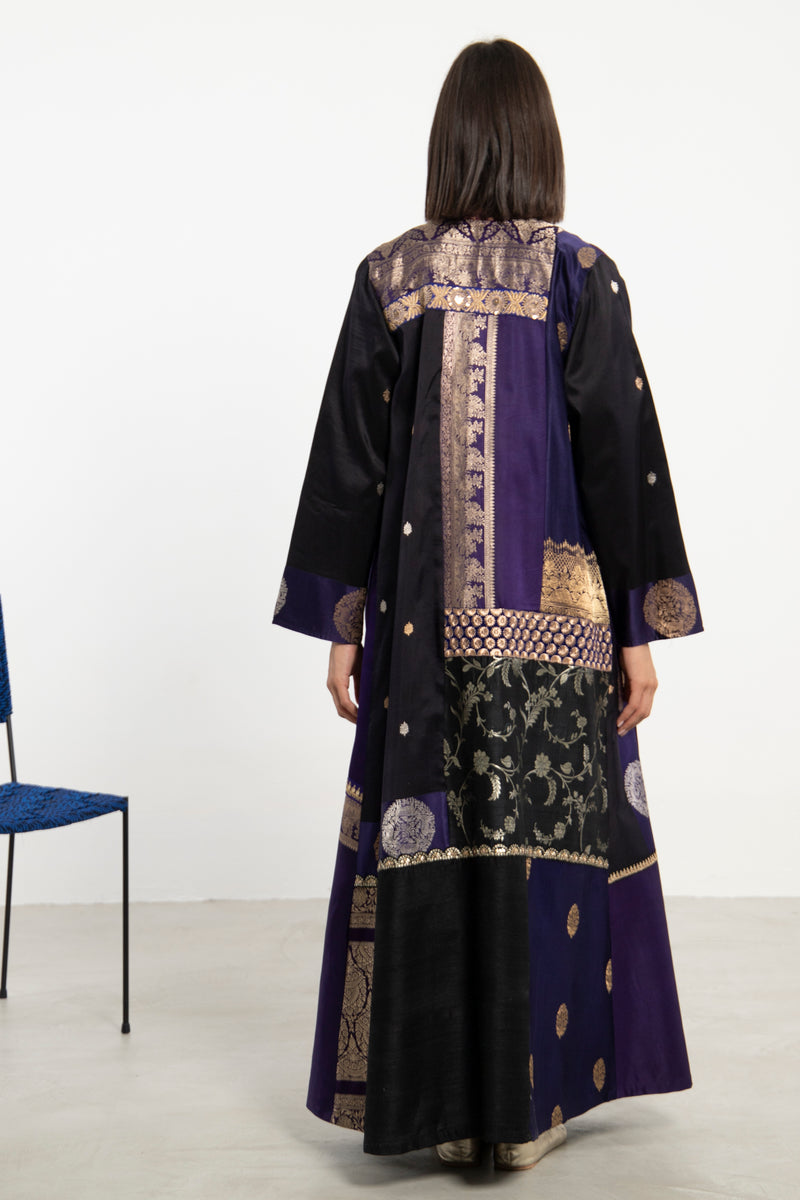 Fayrouz Silk Brocade & Patchwork Coat