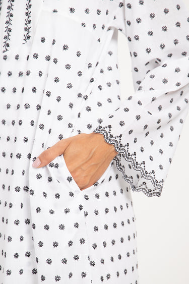 Shirine Cotton Tiny Florals Black & White Dress