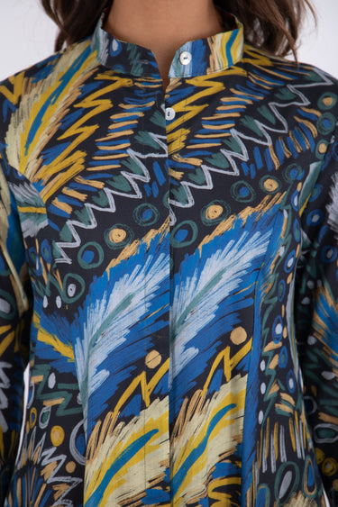 Angie Cotton Navy Printed Dress