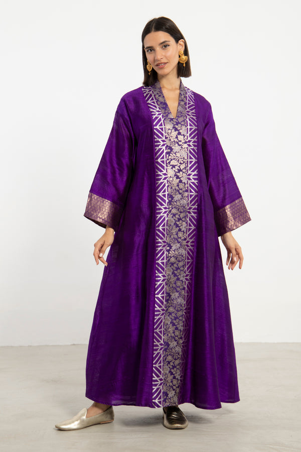 Basma Handwoven Silk Purple Dress