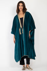 Aida Cotton Velvet Teal Abaya