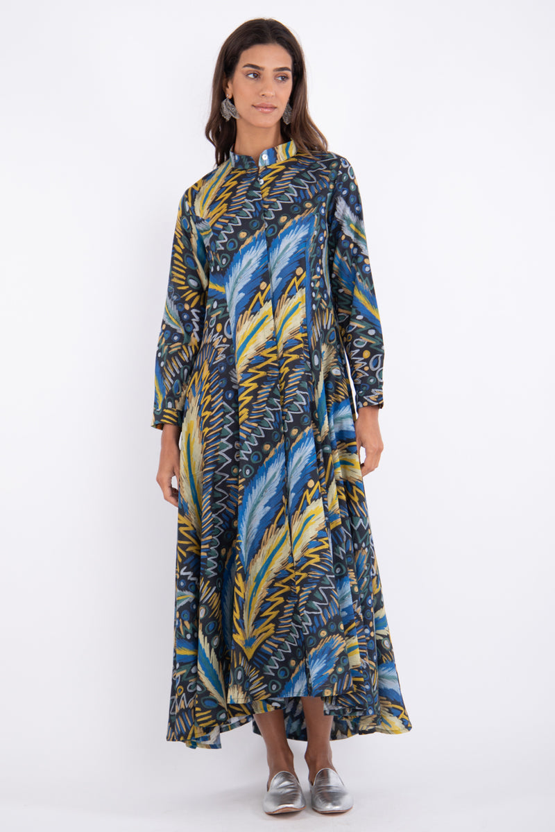 Angie Cotton Navy Printed Dress