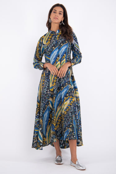Angie Cotton Navy Printed Dress