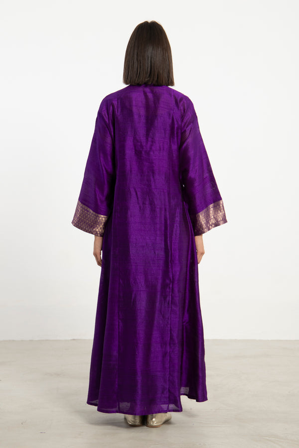 Basma Handwoven Silk Purple Dress