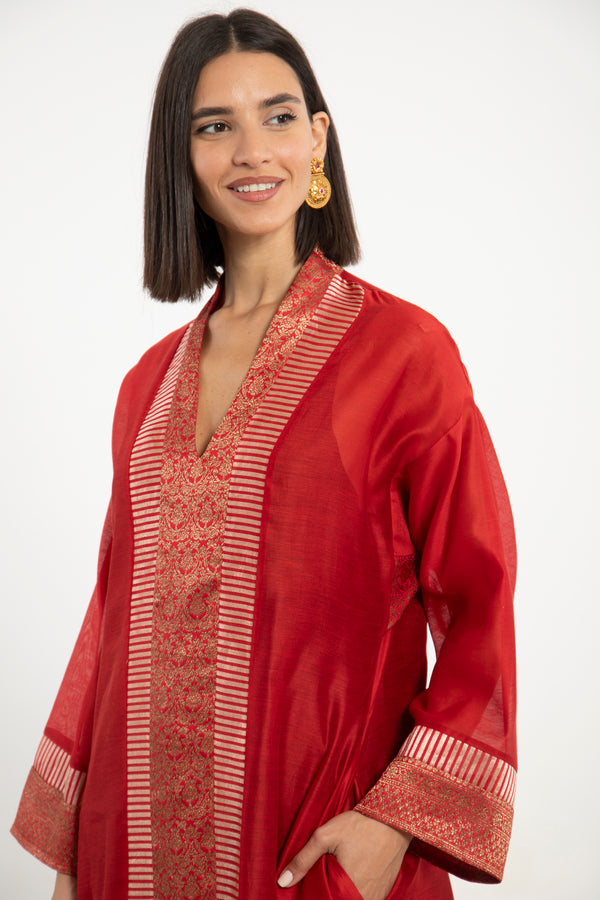 Basma Silk Red Dress