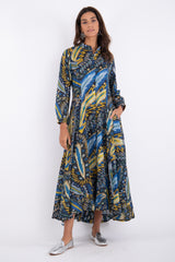 Angie Cotton Navy Printed Dress