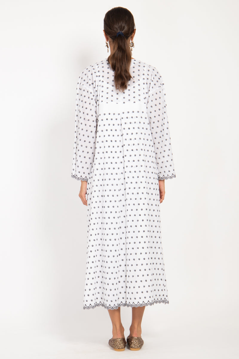 Shirine Cotton Tiny Florals Black & White Dress