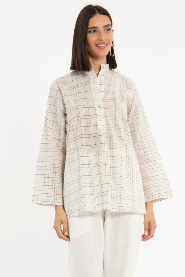Yousra Handloom Cotton Checked Shirt