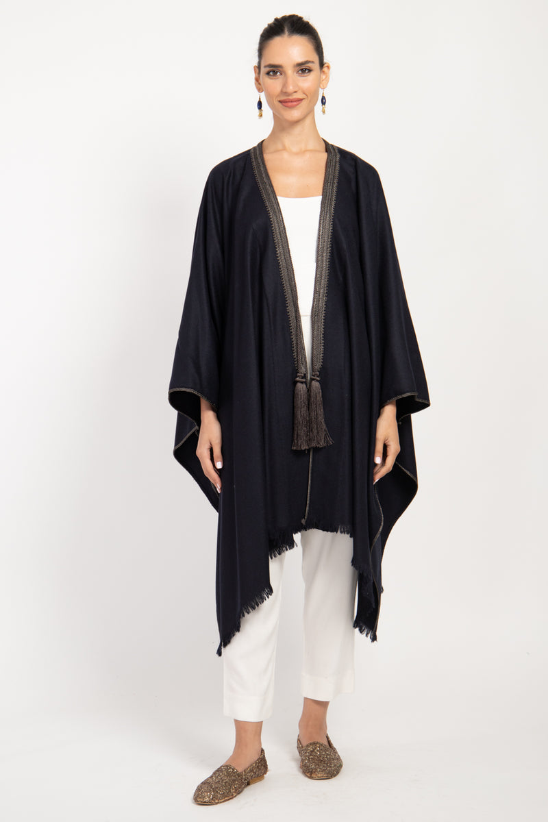 Loro Piana Cashmere Dark Grey Poncho