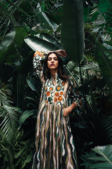 Katia Silk Multi Striped Dress