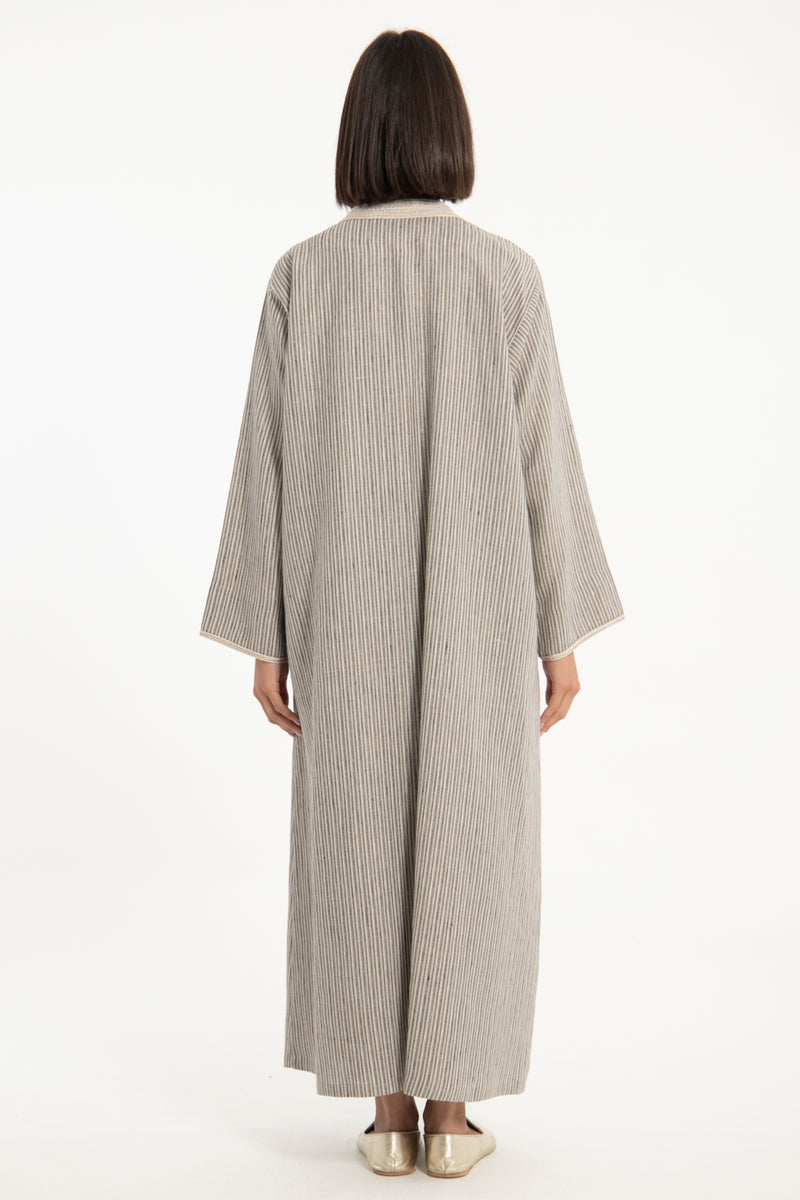 Classic Linen Striped Abaya