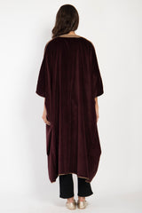 Aida Cotton Velvet Brown Abaya