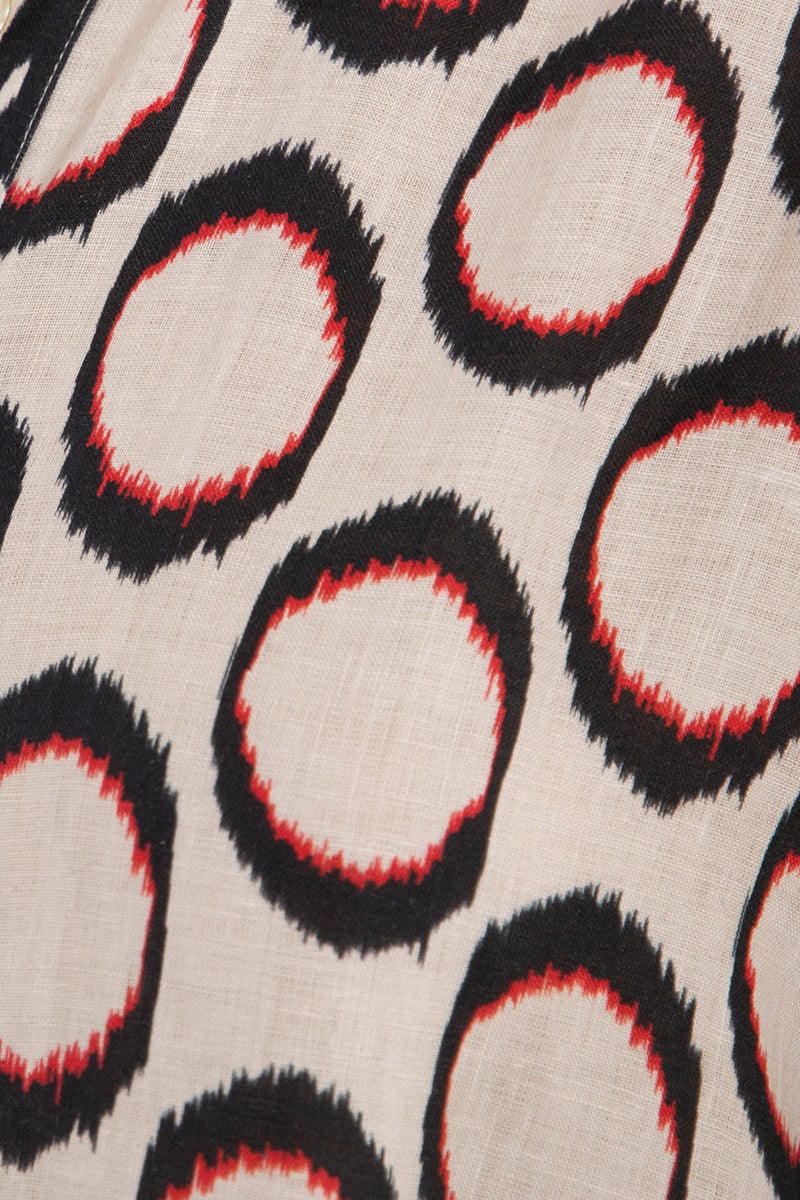 Hiba Linen Printed Ikat Dress