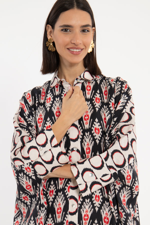 Hiba Linen Printed Dress