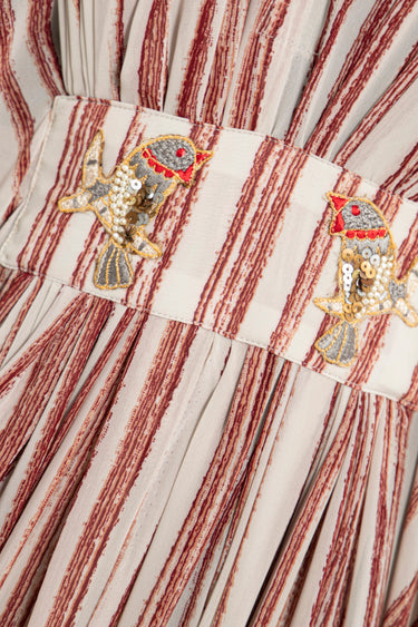 Farah Cotton Silk Striped Dress