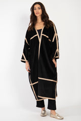 Moghrabiye Velvet Black & Gold Abaya