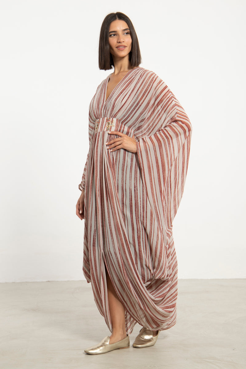 Farah Cotton Silk Striped Dress