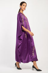 Darine Silk Purple Tareq Embroidered Gown